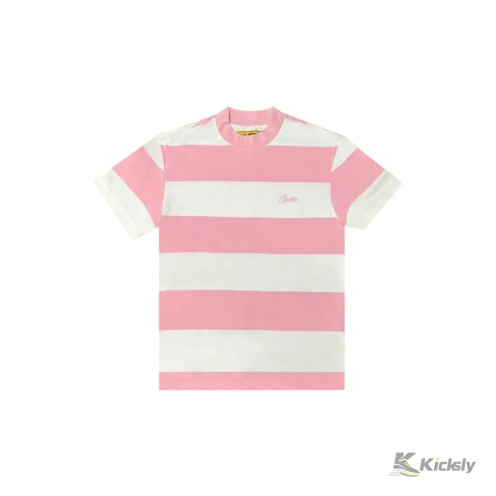Corteiz Allstarz Striped Tee White Pink