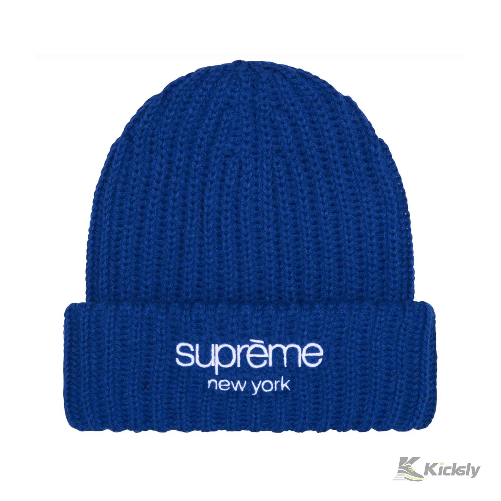 Supreme Chunky Rib Classic Logo Beanie Royal