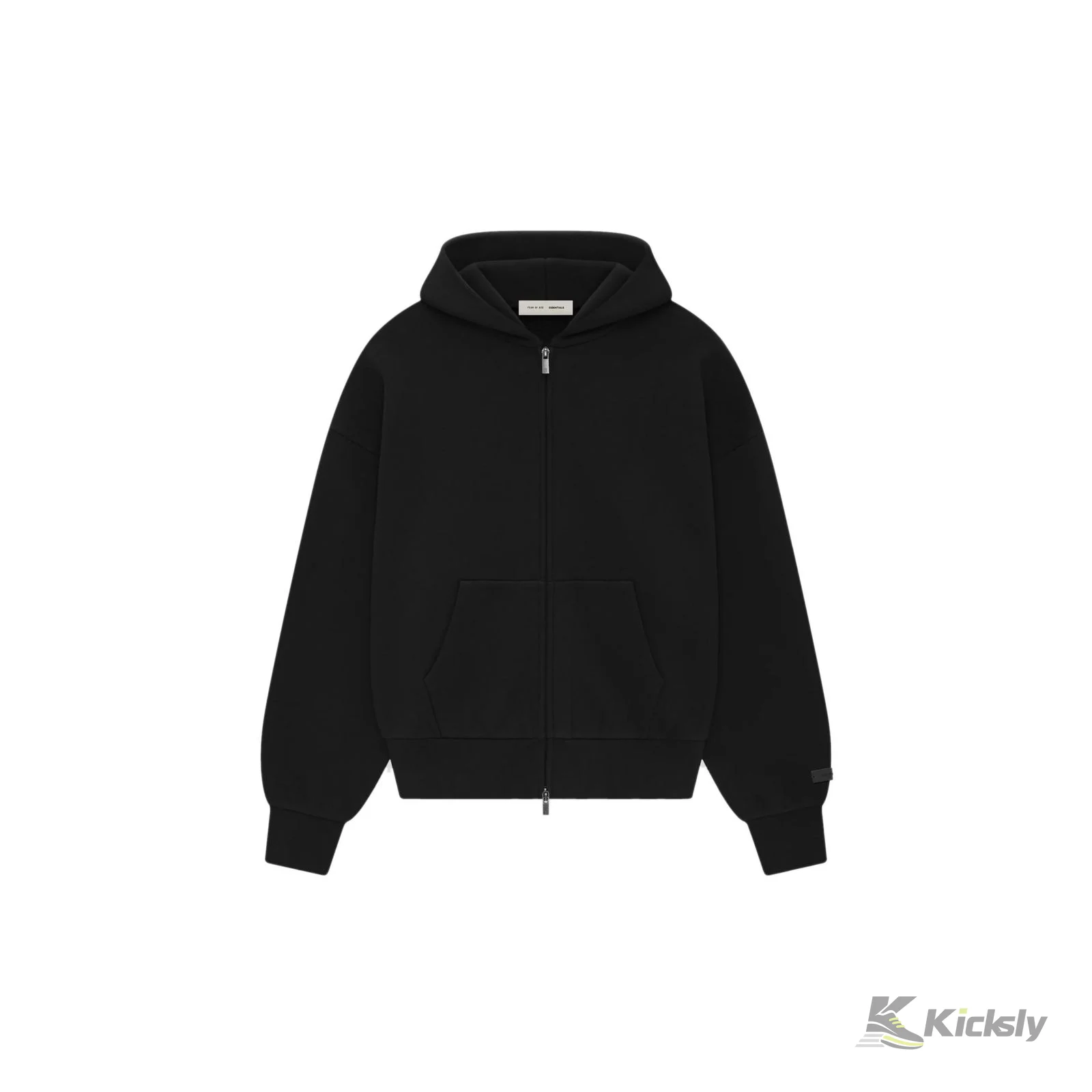 Fear of God Essentials Classic Hood Zip Up Sweatshirt Black