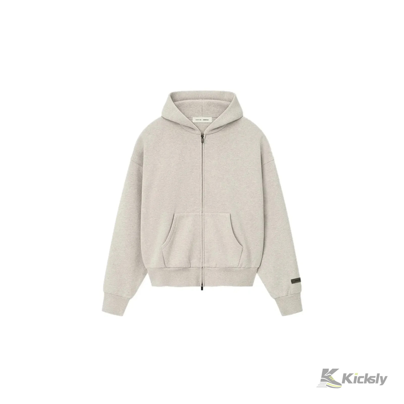 Fear of God Essentials Classic Full Zip Hoodie Heather Stone