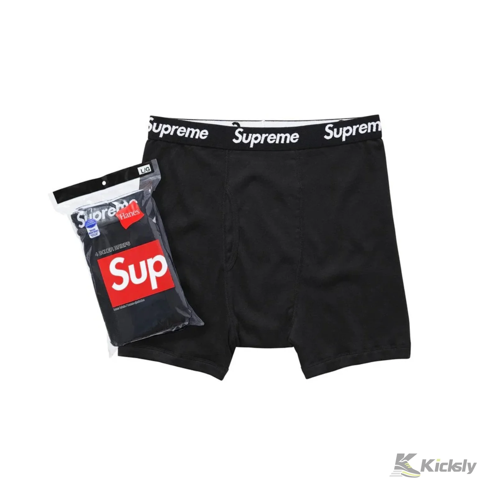 Supreme Hanes Boxer Briefs (4 Pack) Black Boxerky