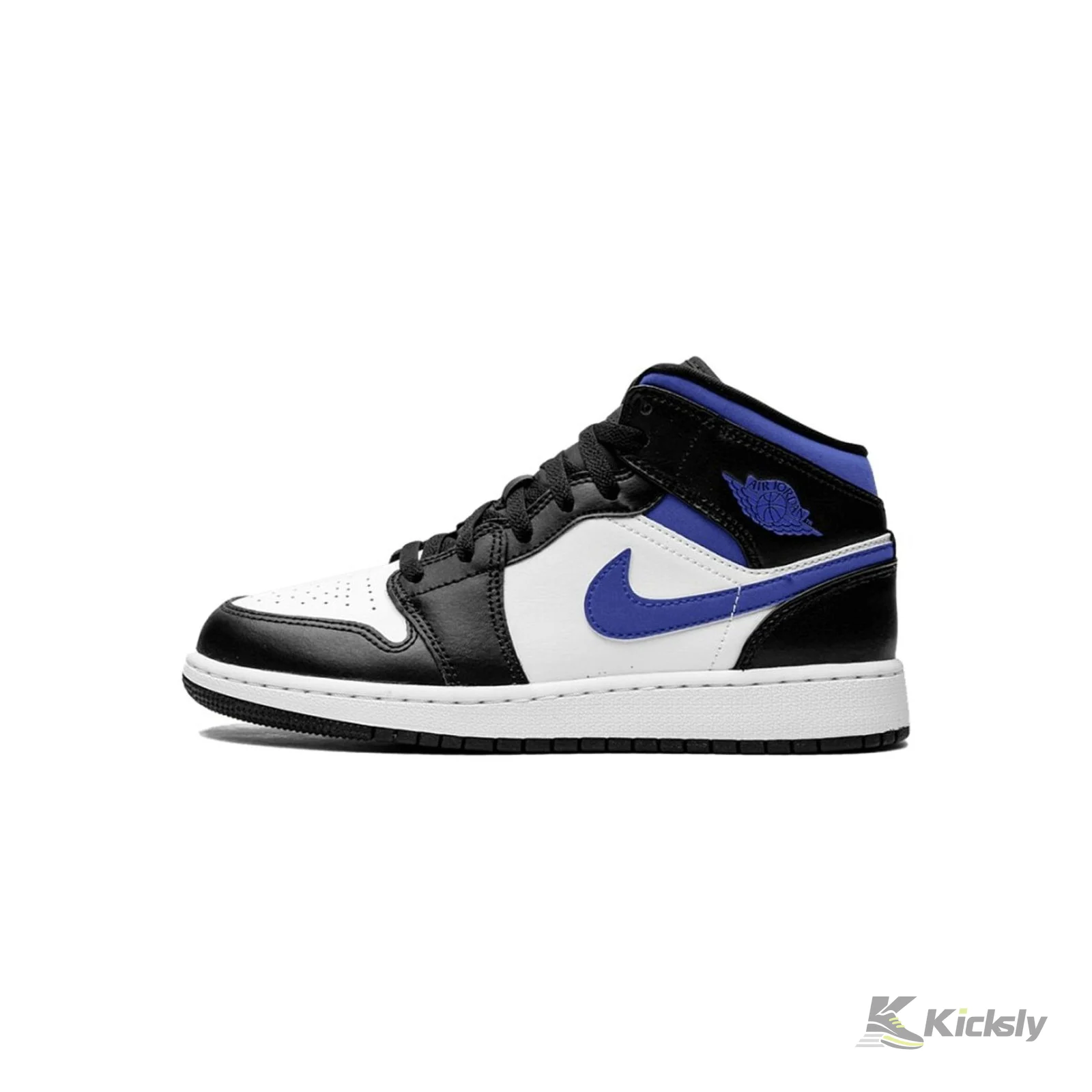Jordan 1 Mid White Black Racer Blue (GS)