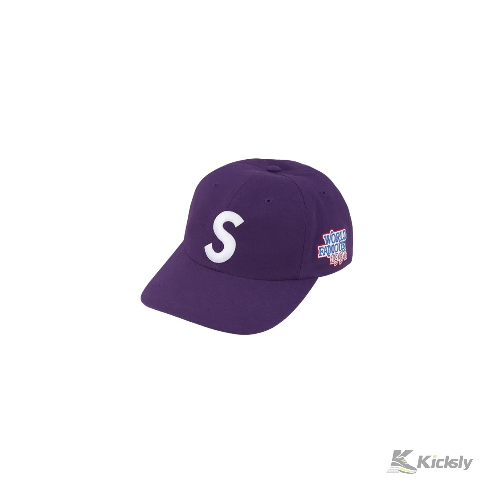 Supreme World Famous S Logo 6-Panel Hat Purple