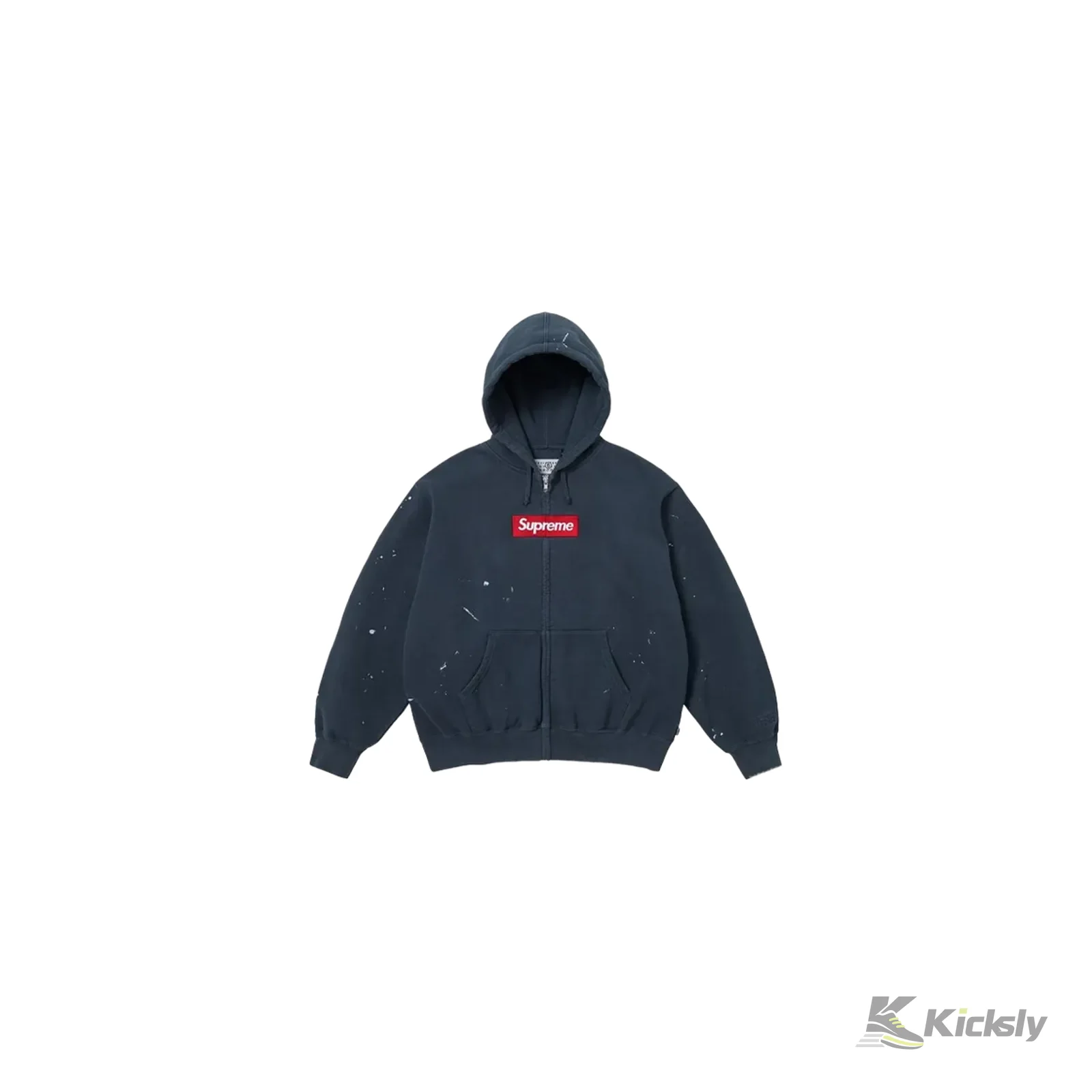 Supreme MM6 Maison Margiela Box Logo Zip Up Hooded Sweatshirt Navy