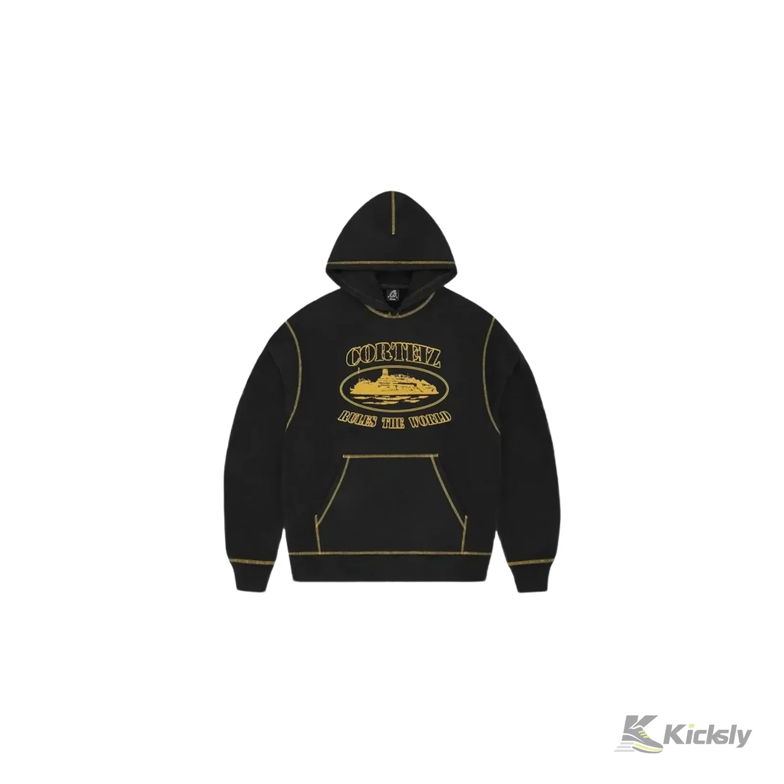 Corteiz Alcatraz Contrast Hoodie Black/Yellow