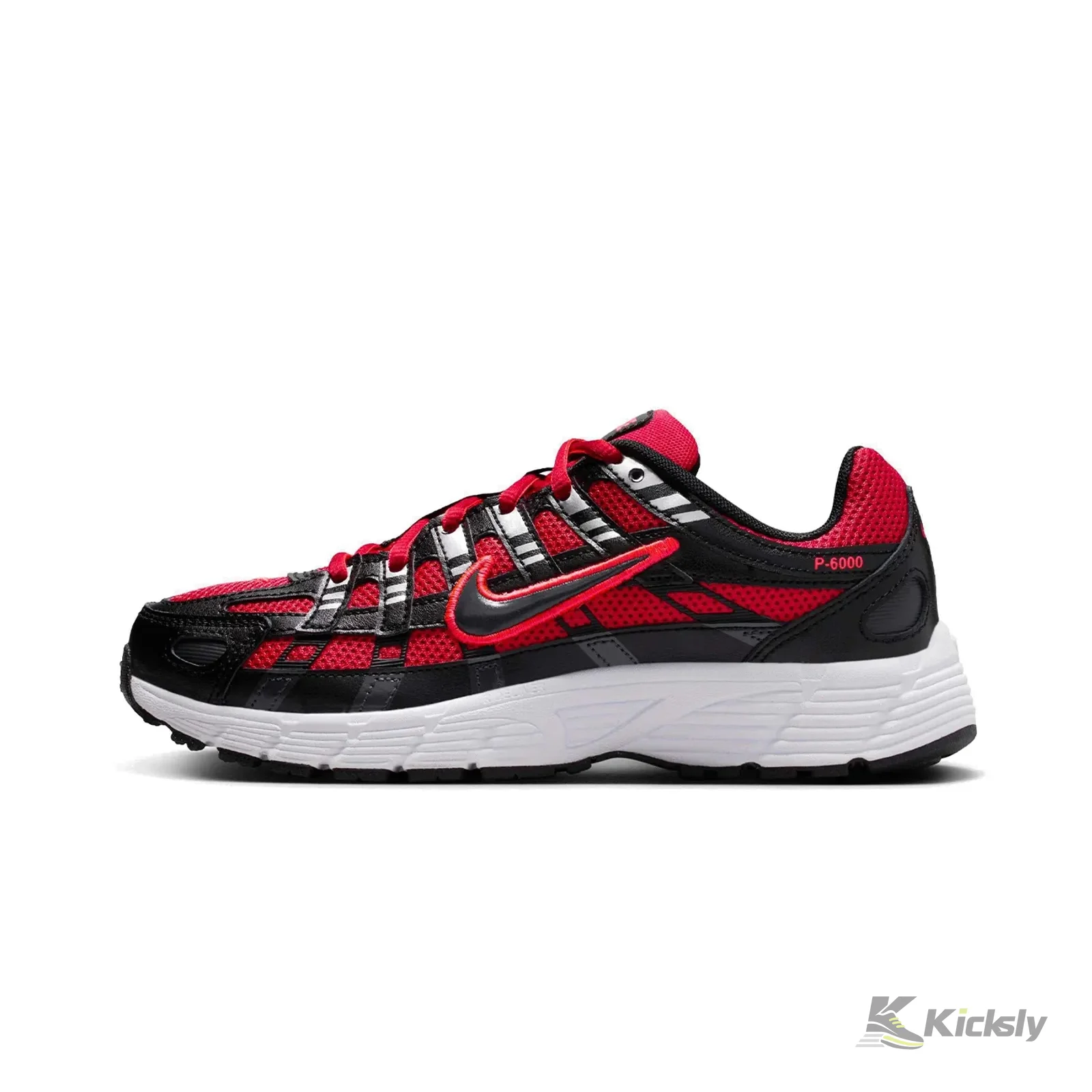 Nike P-6000 University Red Metallic Silver Dark Smoke Grey Black (GS)