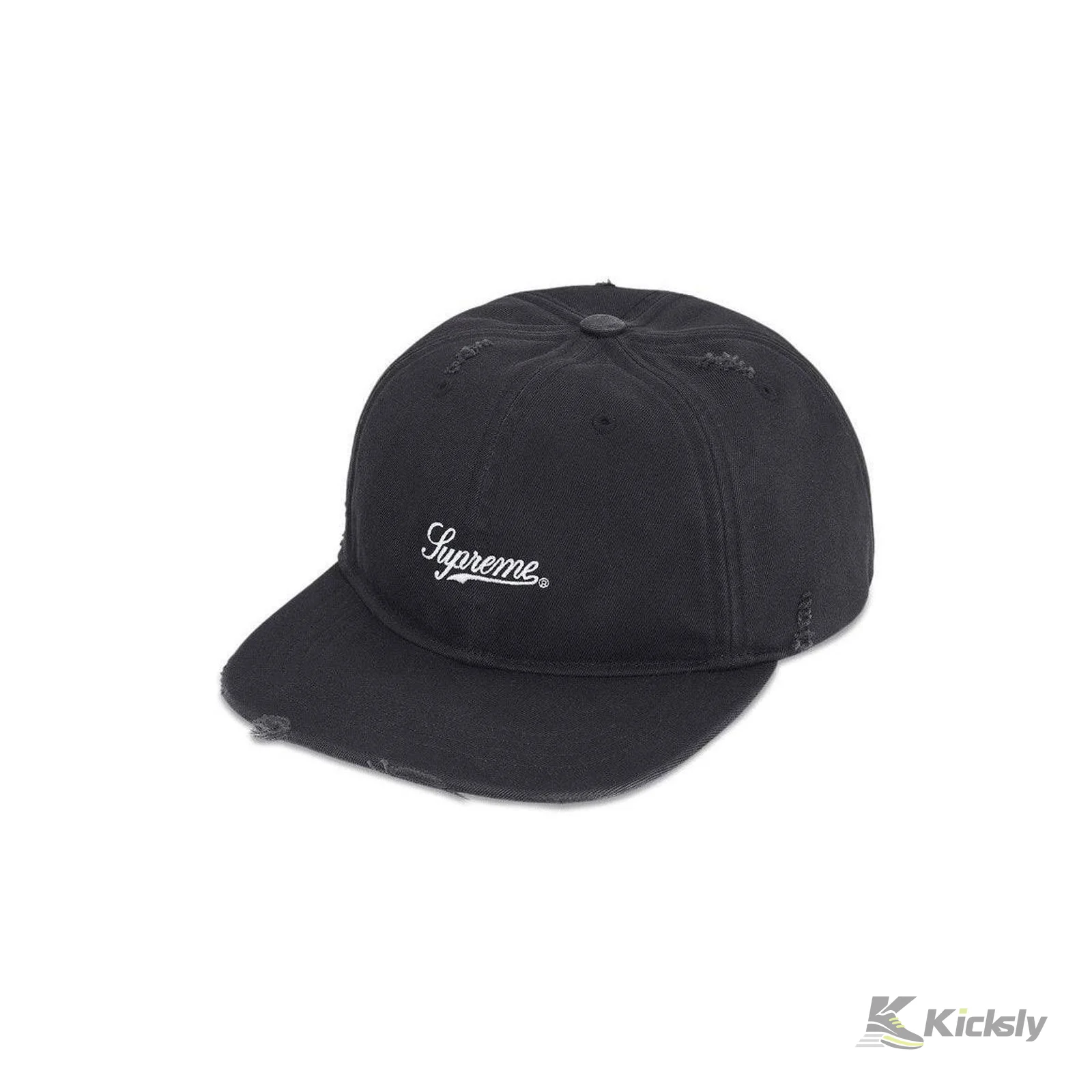 Supreme Distressed Script 6-Panel White