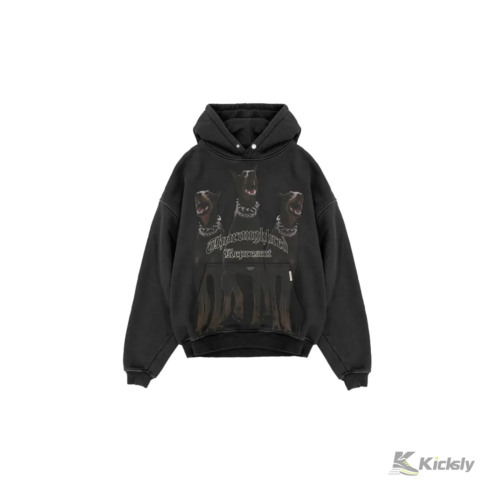 Represent Thoroughbred Oversized Hoodie Vintage Black