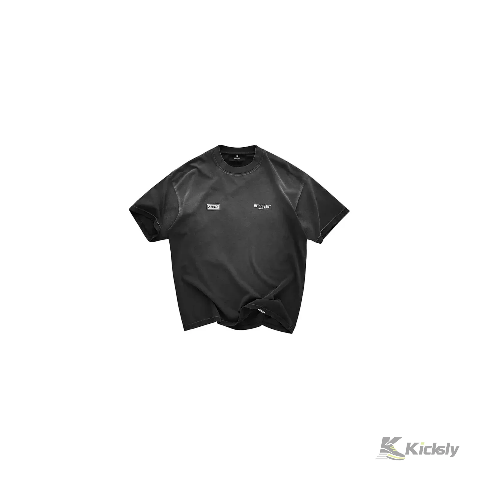 Represent X Oasis Owners Club T-Shirt Stained Black
