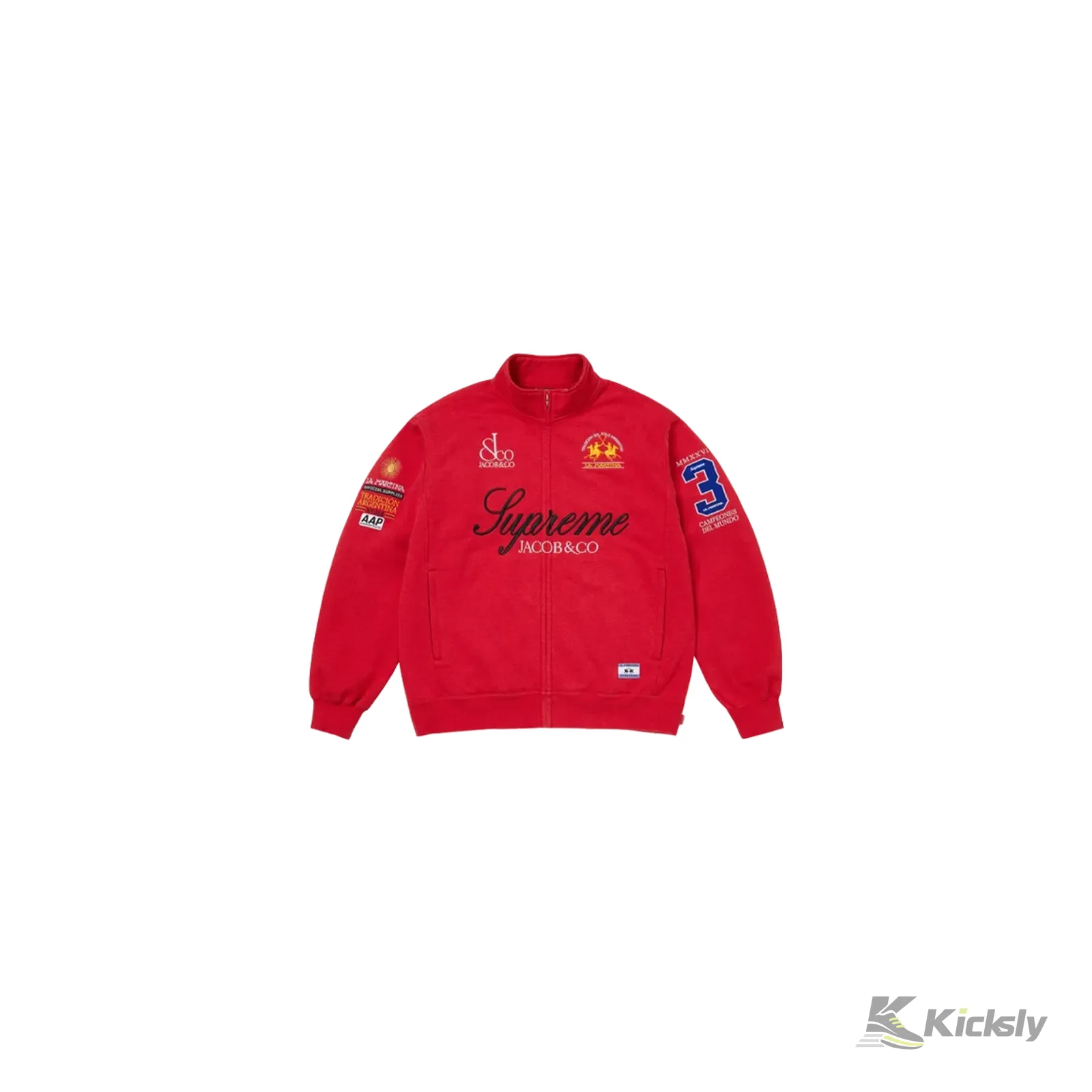 Supreme La Martina Jacob & Co Zip Up Sweatshirt Red