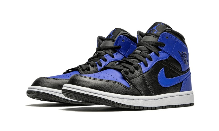 Jordan 1 Mid "Hyper Royal Tumbled Leather" (GS) 2