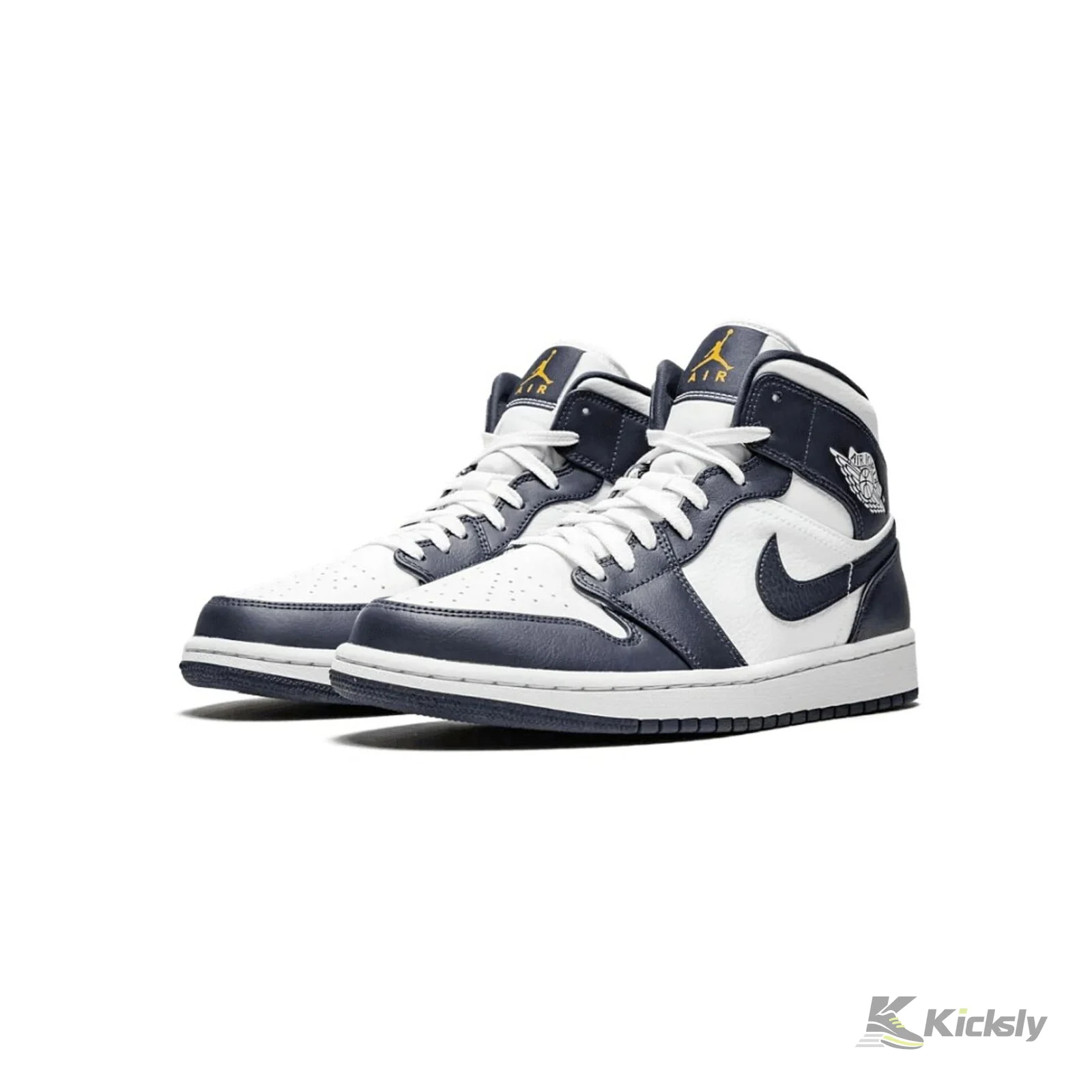 Jordan 1 Mid "White Metallic Gold Obsidian" 2