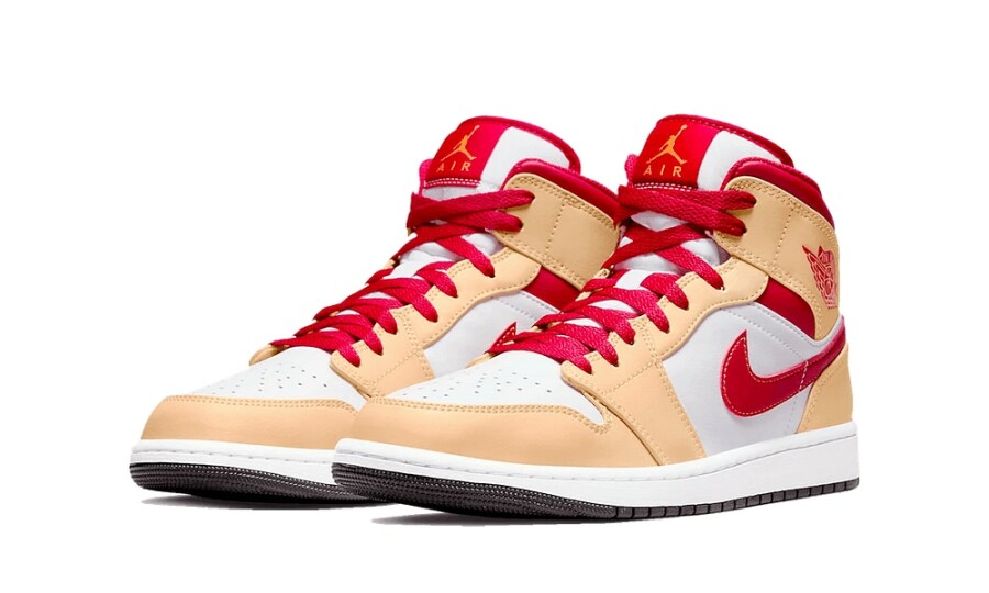Jordan 1 Mid "Beige White Red" 2