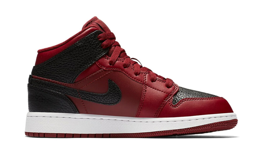 Jordan 1 Mid Team Red Black White (GS) 2