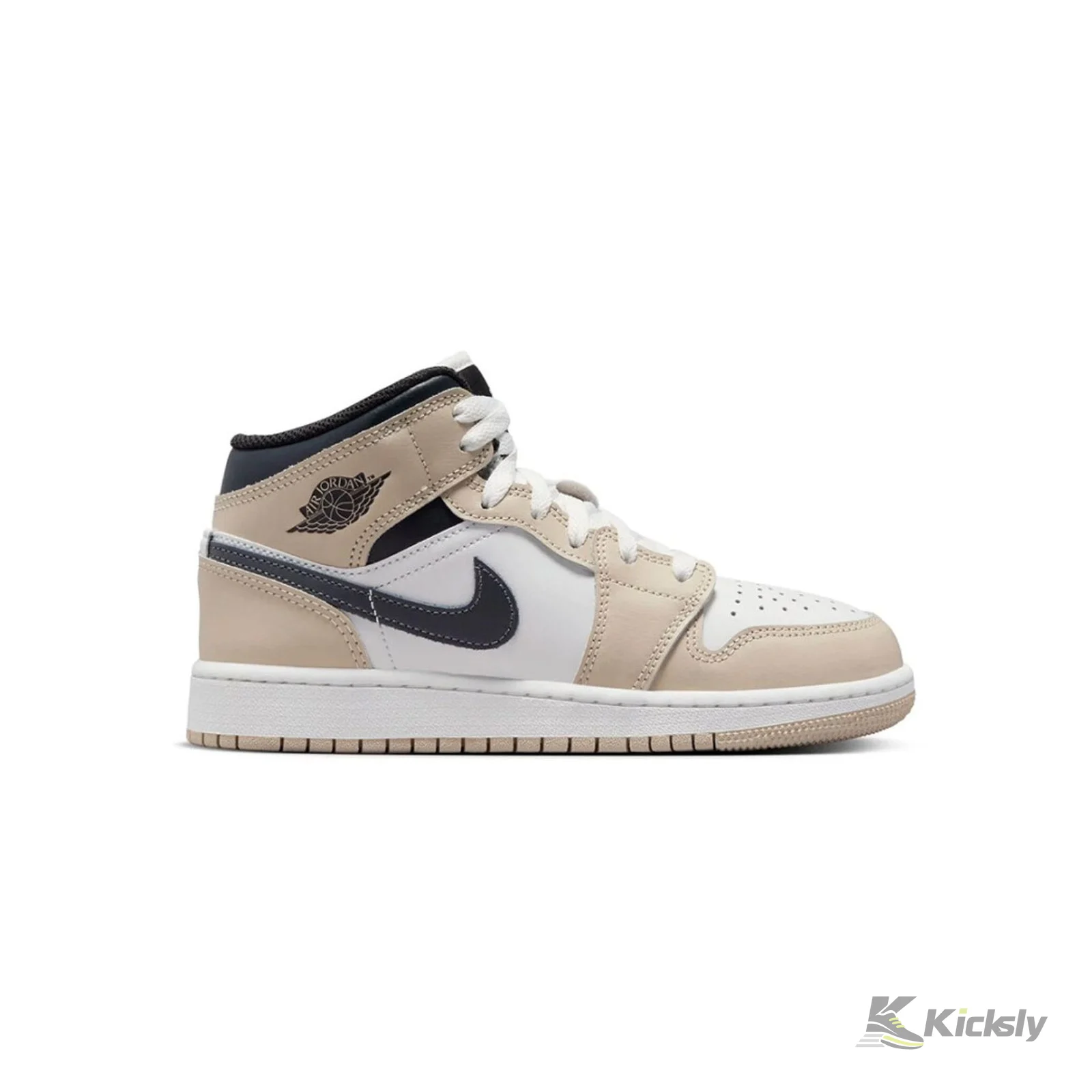Jordan 1 Mid "White Off Noir Rattan" (GS) 2