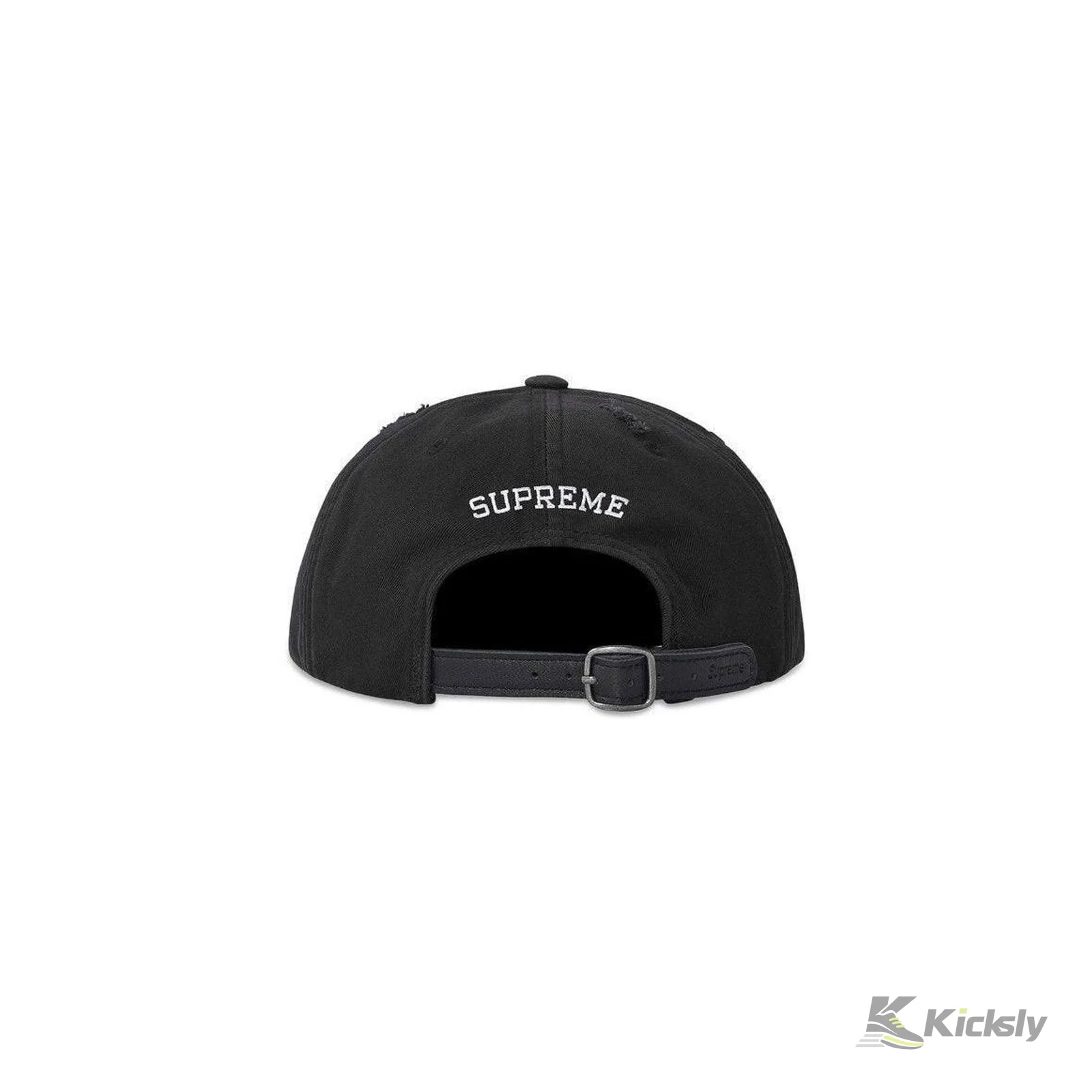 Supreme Distressed Script 6-Panel White 2