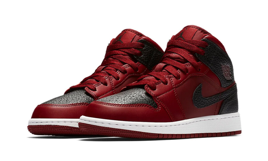 Jordan 1 Mid Team Red Black White (GS) 3