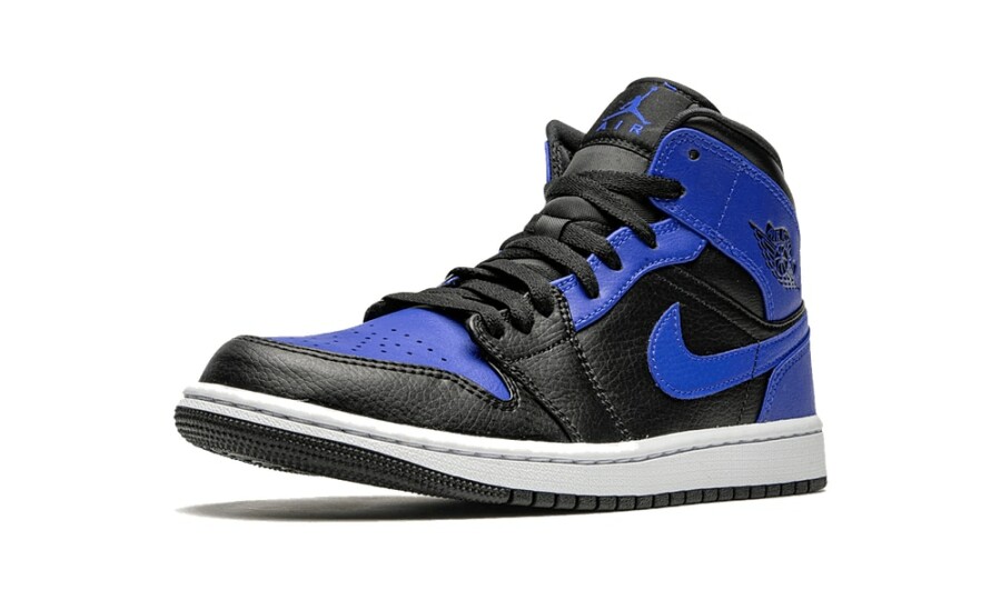 Jordan 1 Mid "Hyper Royal Tumbled Leather" (GS) 4