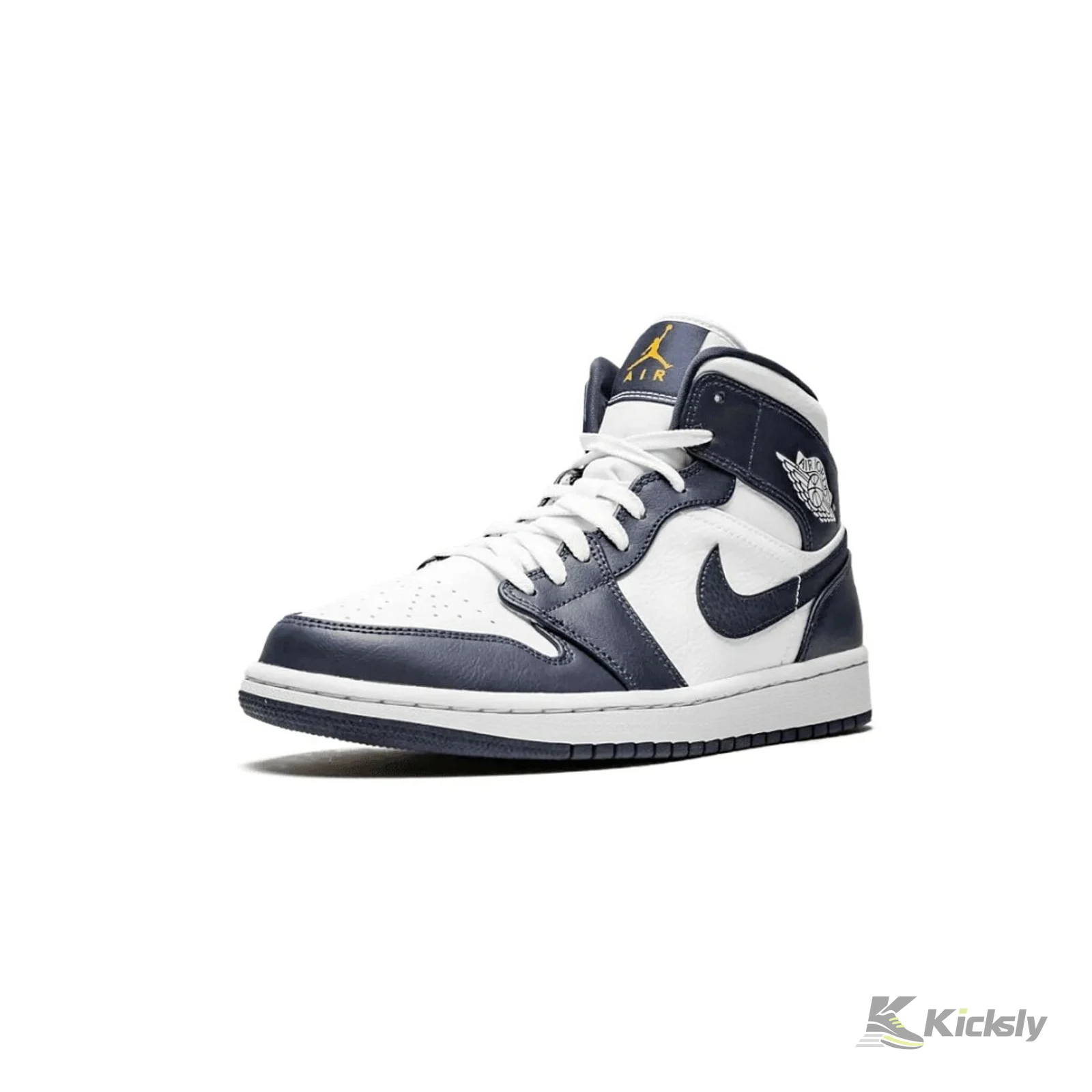 Jordan 1 Mid "White Metallic Gold Obsidian" 4
