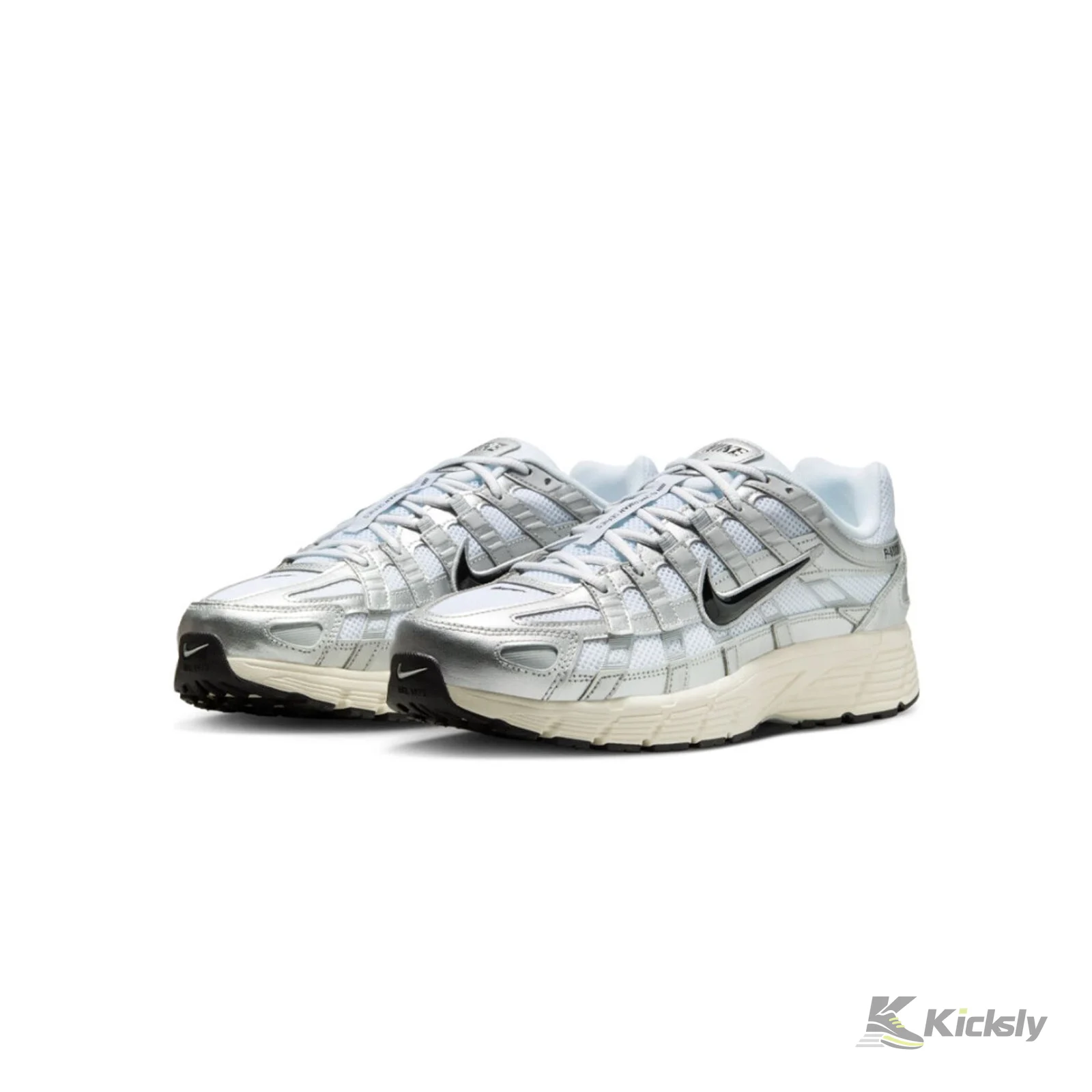 Nike P-6000 White Metallic Silver Flat Silver Black 4