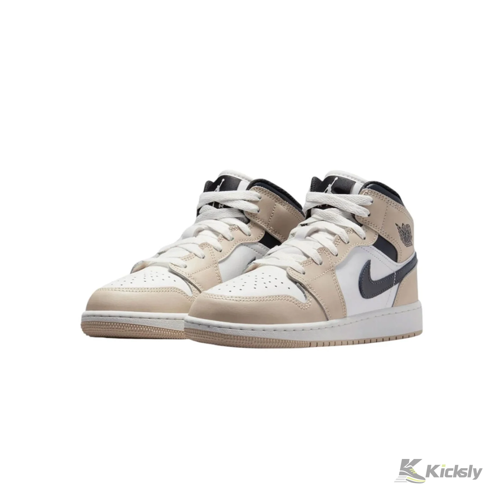 Jordan 1 Mid "White Off Noir Rattan" (GS) 4