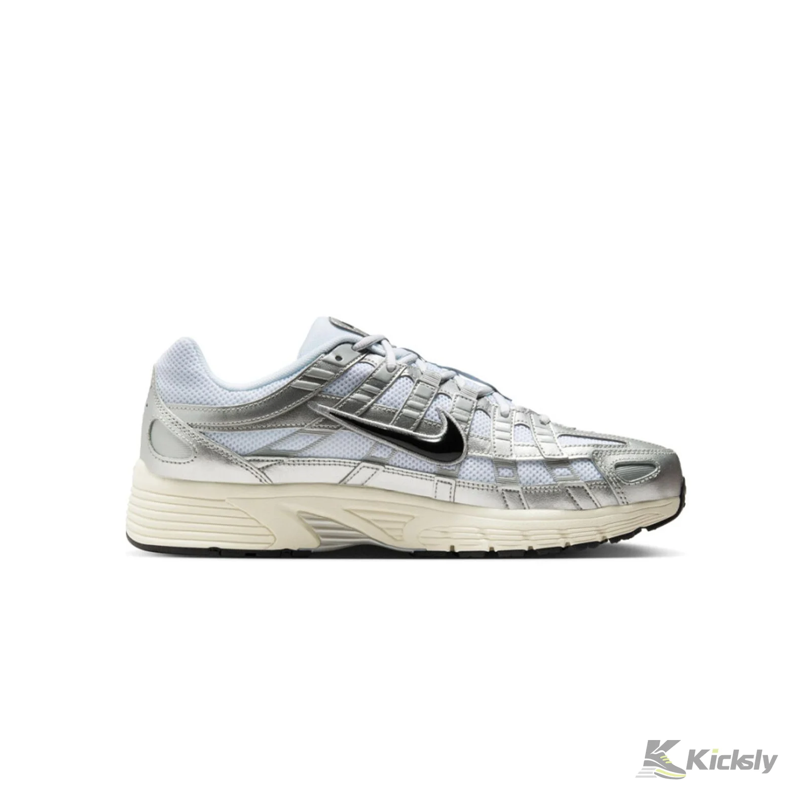 Nike P-6000 White Metallic Silver Flat Silver Black 5