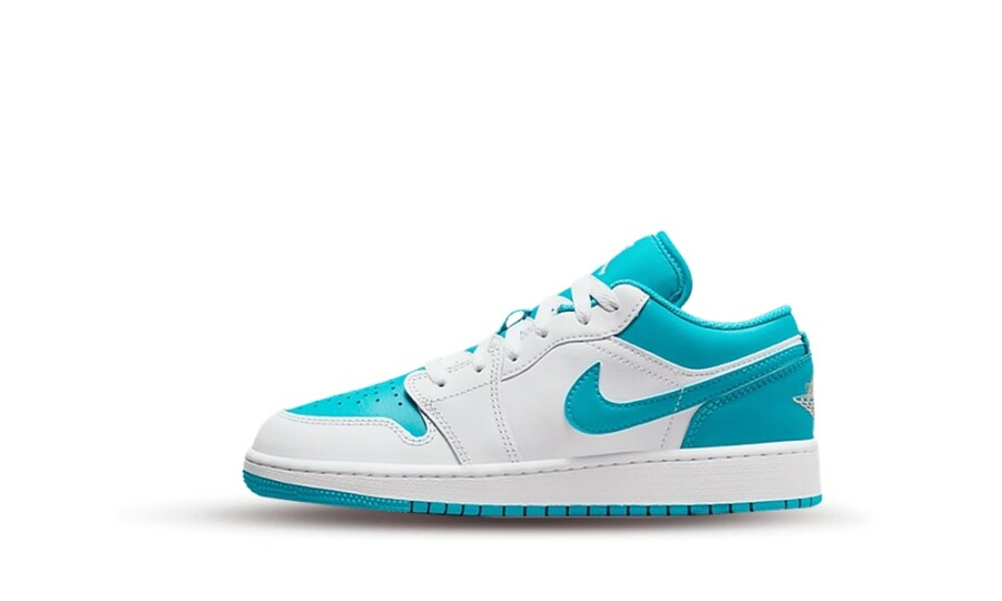 Air Jordan 1 Low 'Aquatone' (GS) - White/Celestial Gold-Aquatone
