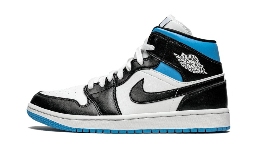 Jordan 1 Mid "University Black White" - University Black White